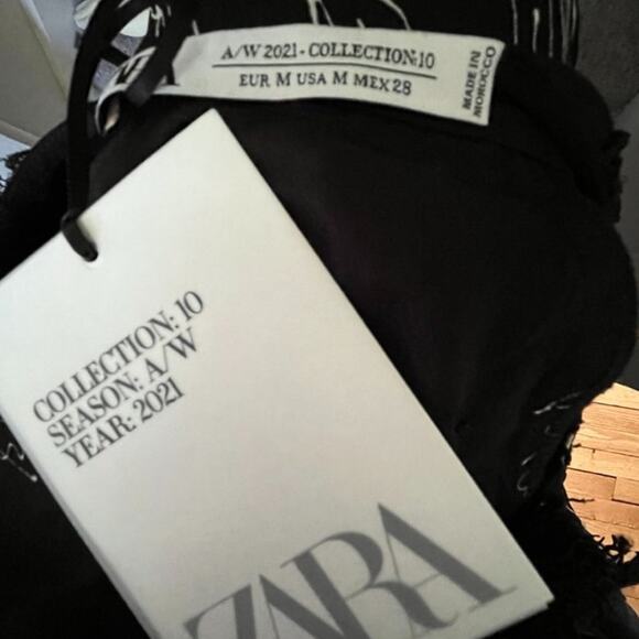 NWT ZARA Limited Edition Wrap Dress Lace collar Mixed florals Whimsigoth SZ M - Picture 10 of 13